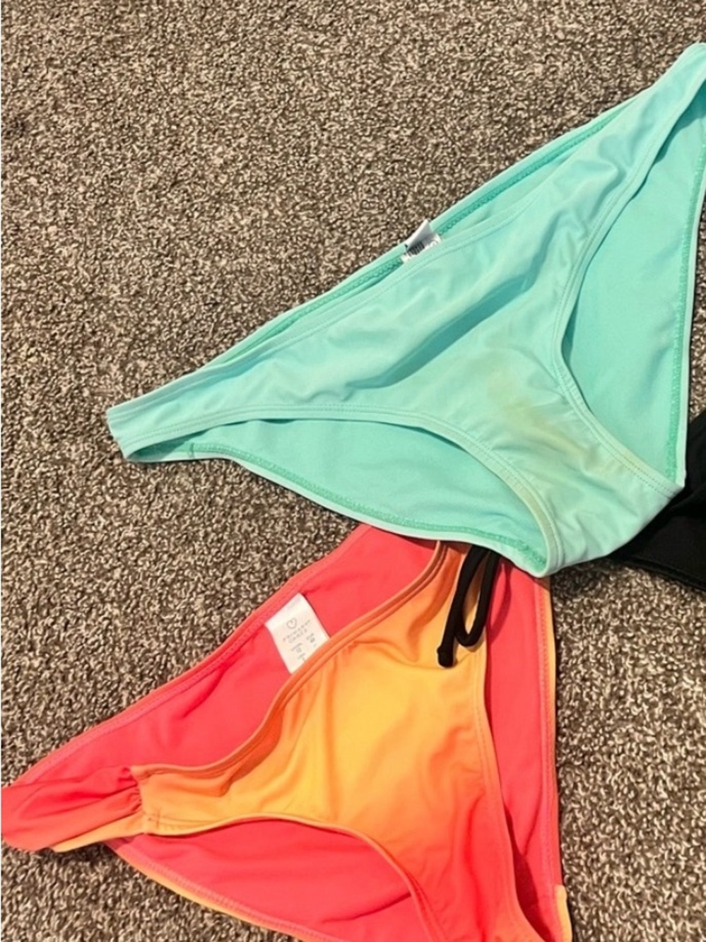 Women’s Bikini Bottoms , Aqua & Coral Ombre